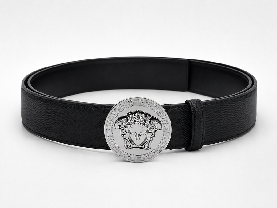 Black/ None observed Silver-Tone Buckle Belt - Product image 1