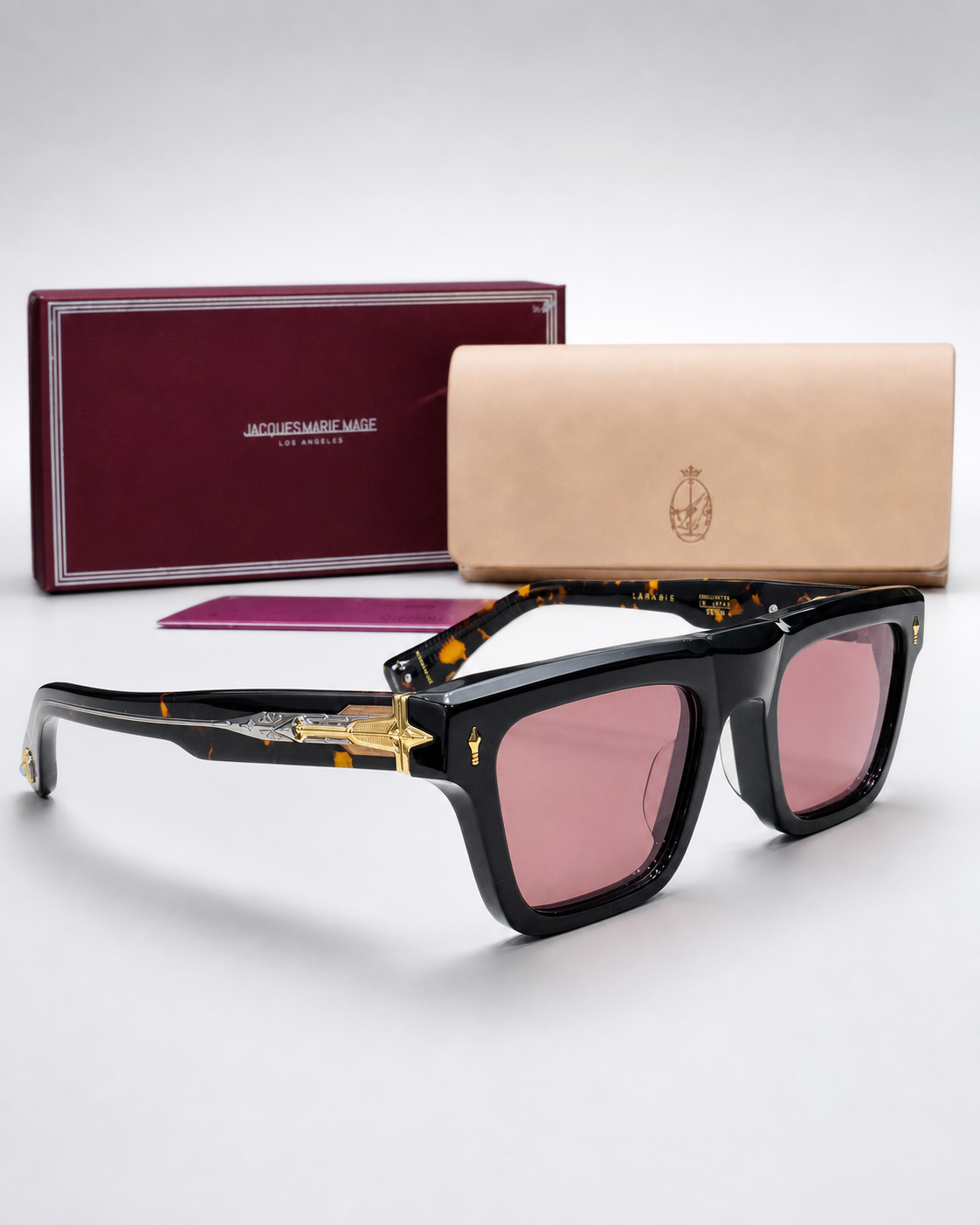 JMM Black Pink Rectangular Sunglasses