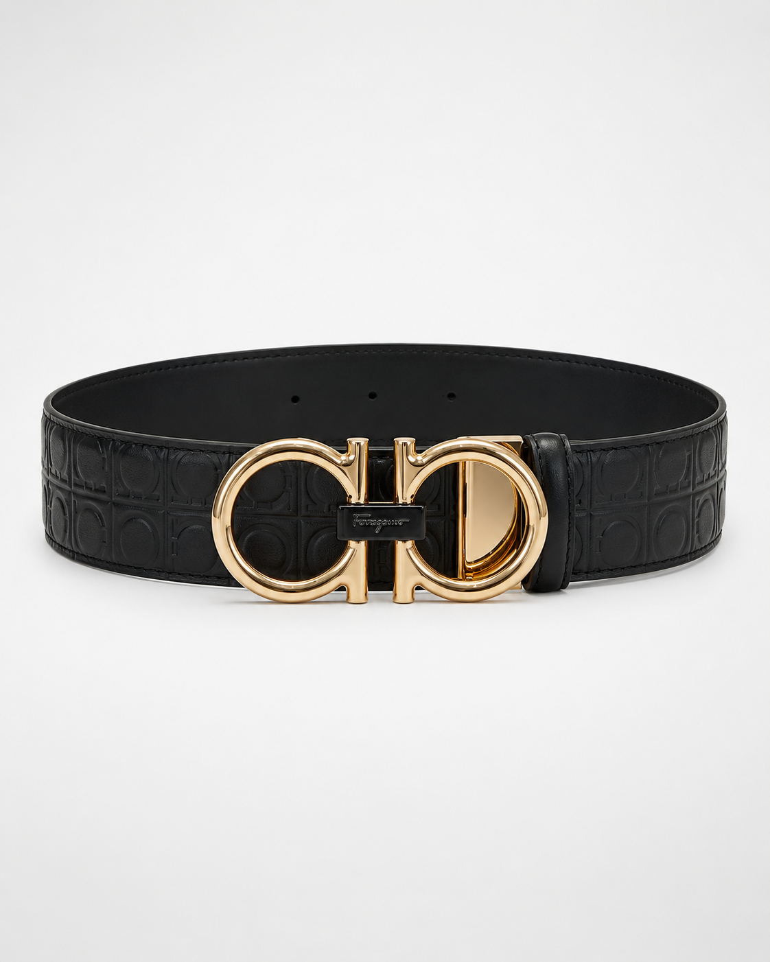 Black/ Gold-tone Reversible Gold-Tone Buckle Belt - Product image 1