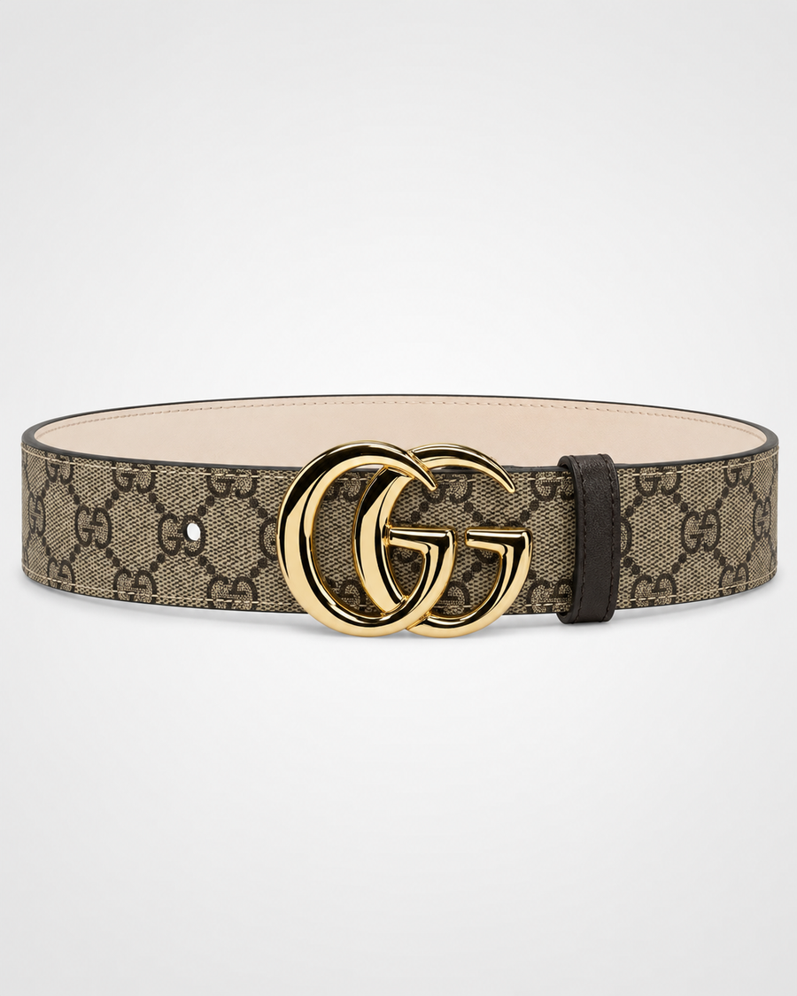 Brown/ beige/ Dark brown/ black Gold-Tone Buckle Belt - Product image 1