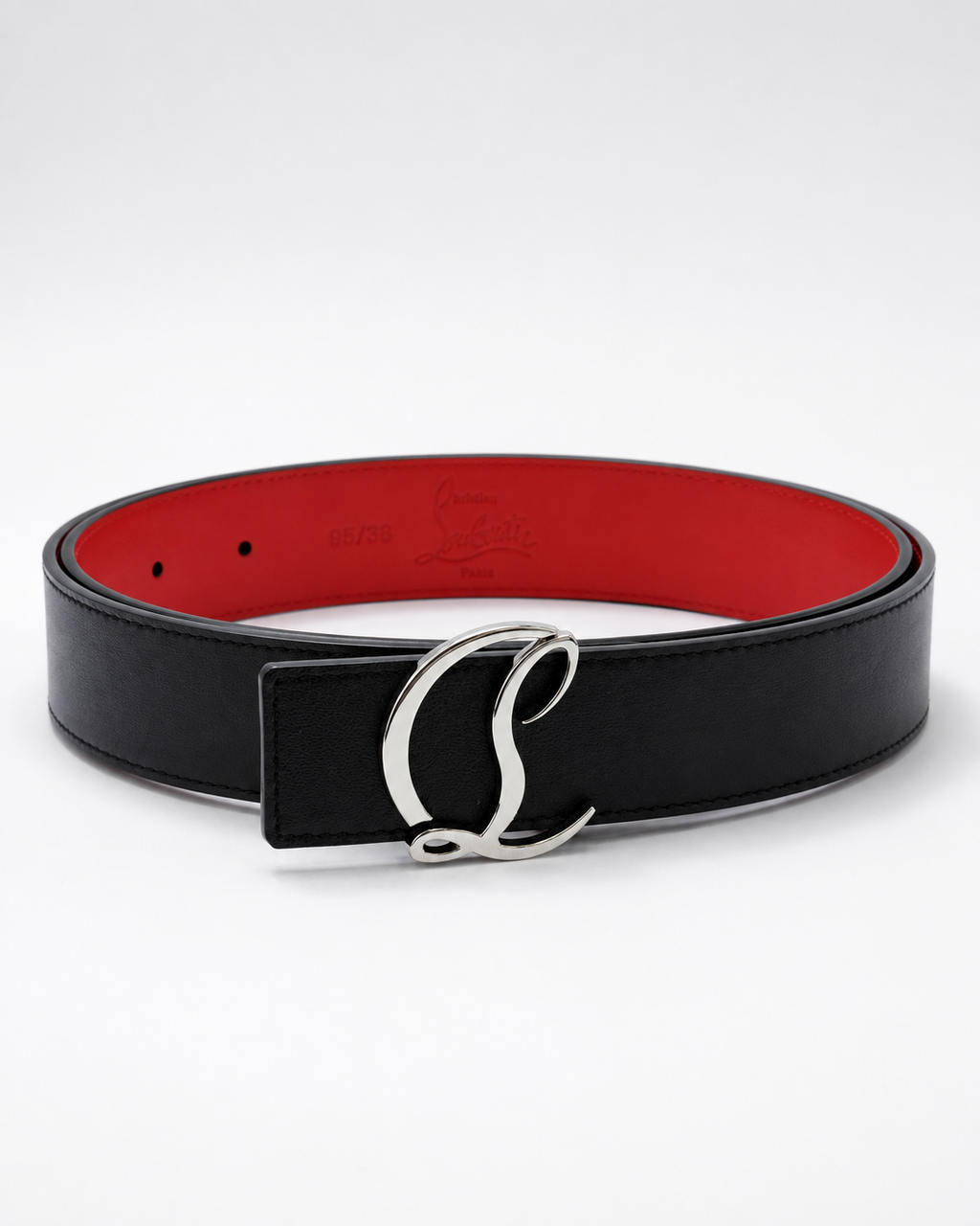 Black/ Red inner lining Silver-Tone Buckle Belt - Product image 1