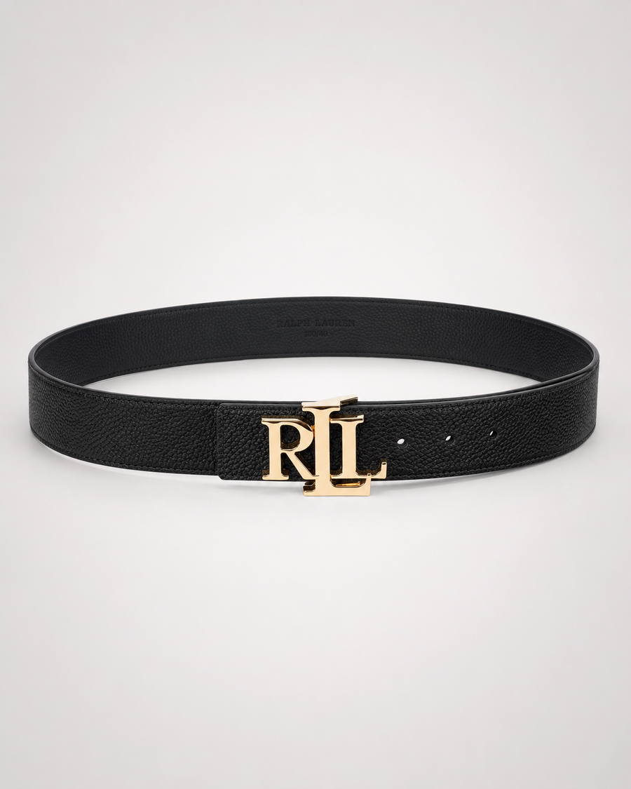 Black/ Blue Reversible Gold-Tone Buckle Belt - Product image 1