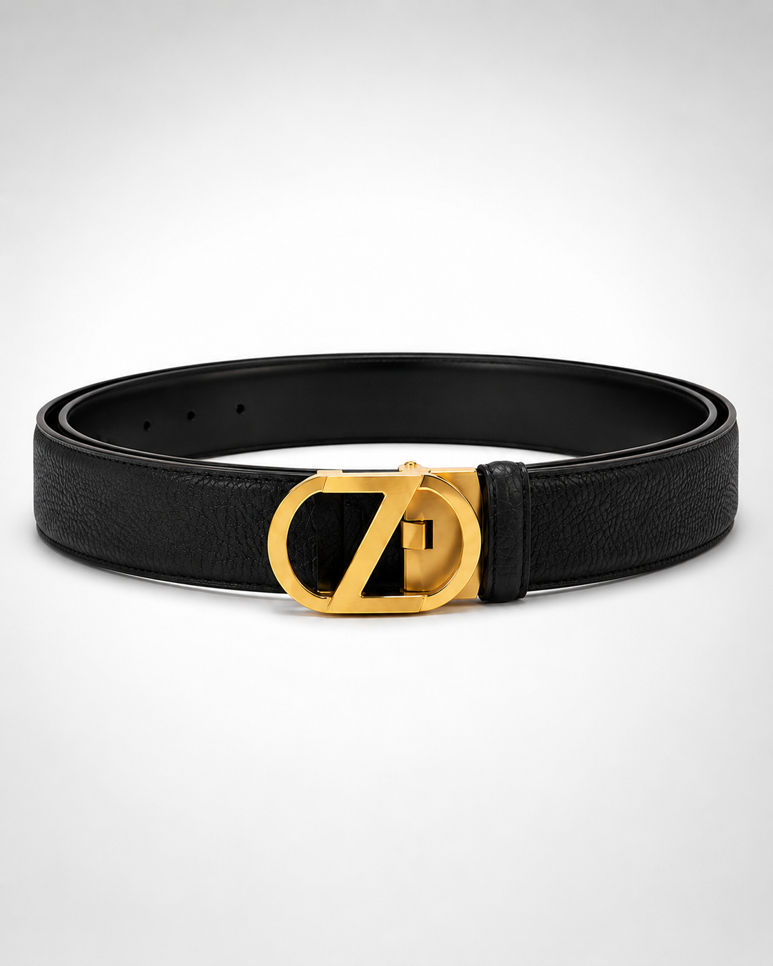 Black/ Gold-tone Reversible Gold-Tone Buckle Belt - Product image 1