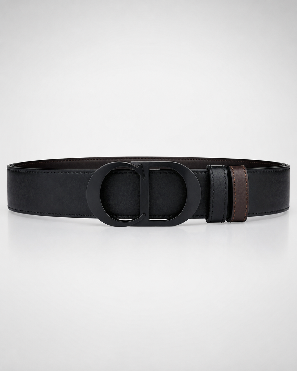 Black/ Brown Reversible Dark Metal Buckle Belt - Product image 1