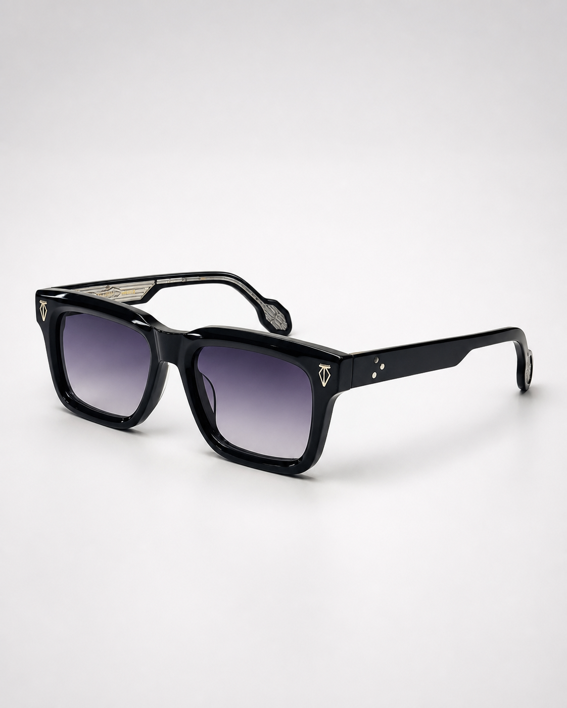 TH Black Purple Gradient Square Sunglasses