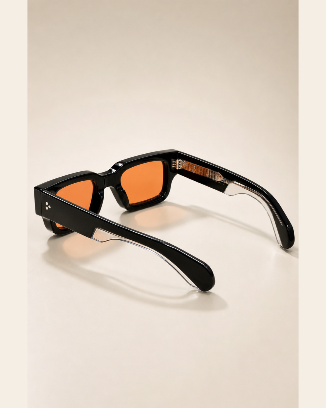 JMM — Black Amber Rectangular Sunglasses