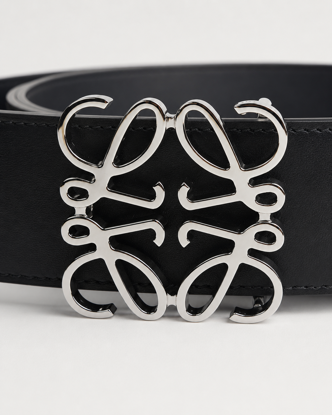 Black/ Dark blue Reversible Silver-Tone Buckle Belt - Product image 2