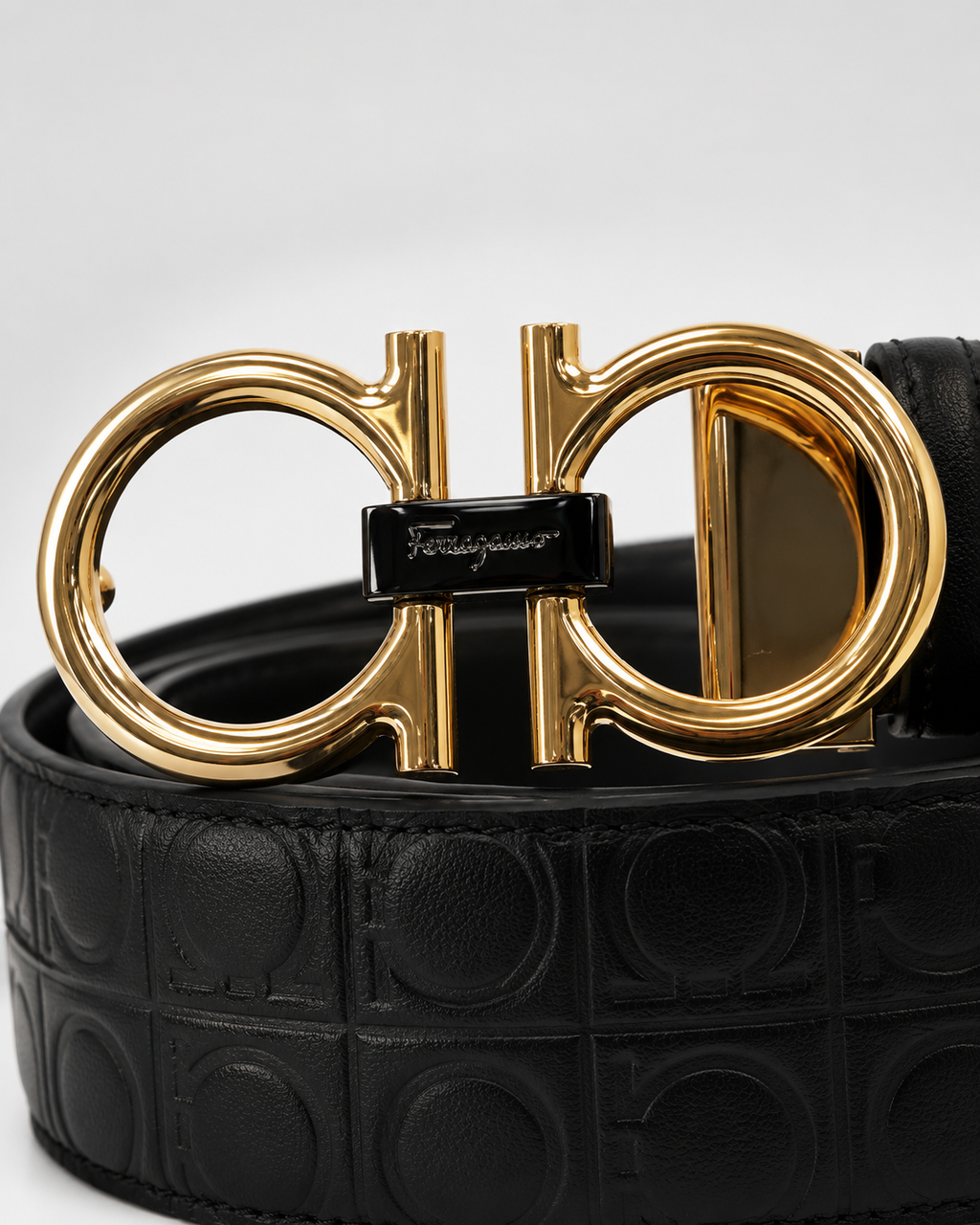 Black/ Gold-tone Reversible Gold-Tone Buckle Belt - Product image 2