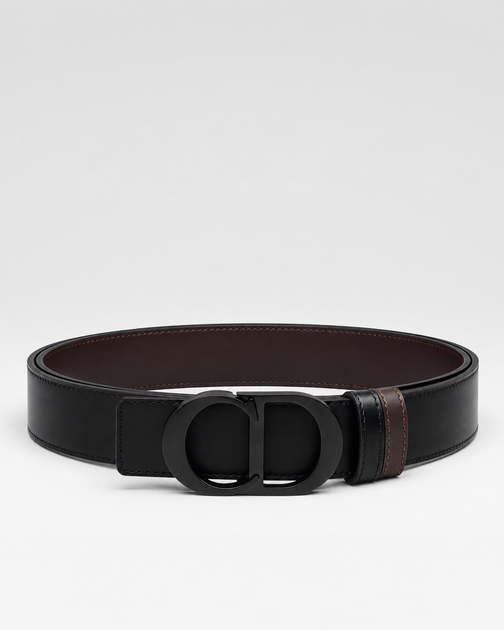 Black/ Brown Reversible Dark Metal Buckle Belt - Product image 2