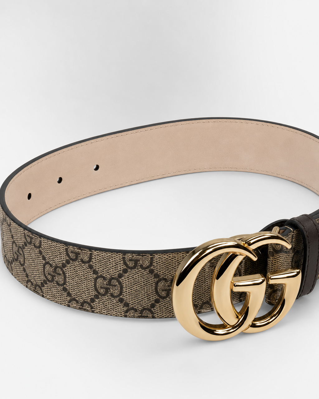 Brown/ beige/ Dark brown/ black Gold-Tone Buckle Belt - Product image 2