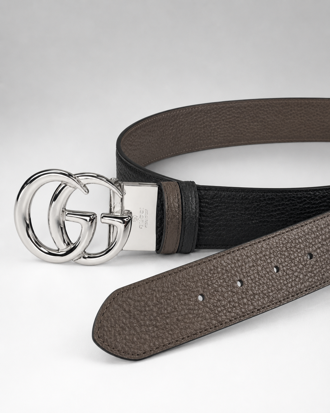 Black/ Brown Reversible Silver-Tone Buckle Belt - Product image 2