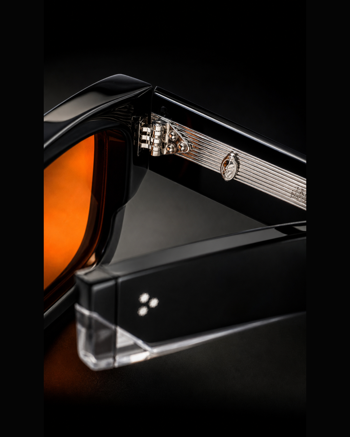 JMM — Black Amber Rectangular Sunglasses