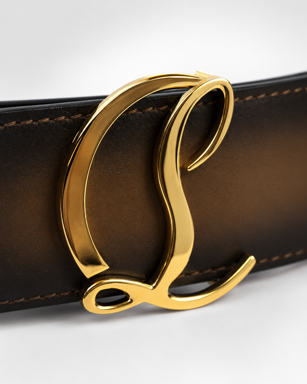Dark brown/ Red inner lining Gold-Tone Buckle Belt - Product image 3