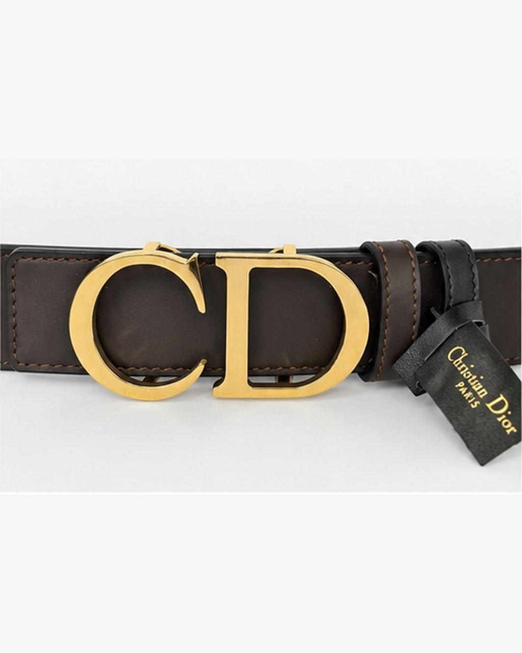 Black/ Dark brown Reversible Gold-Tone Buckle Belt - Product image 3