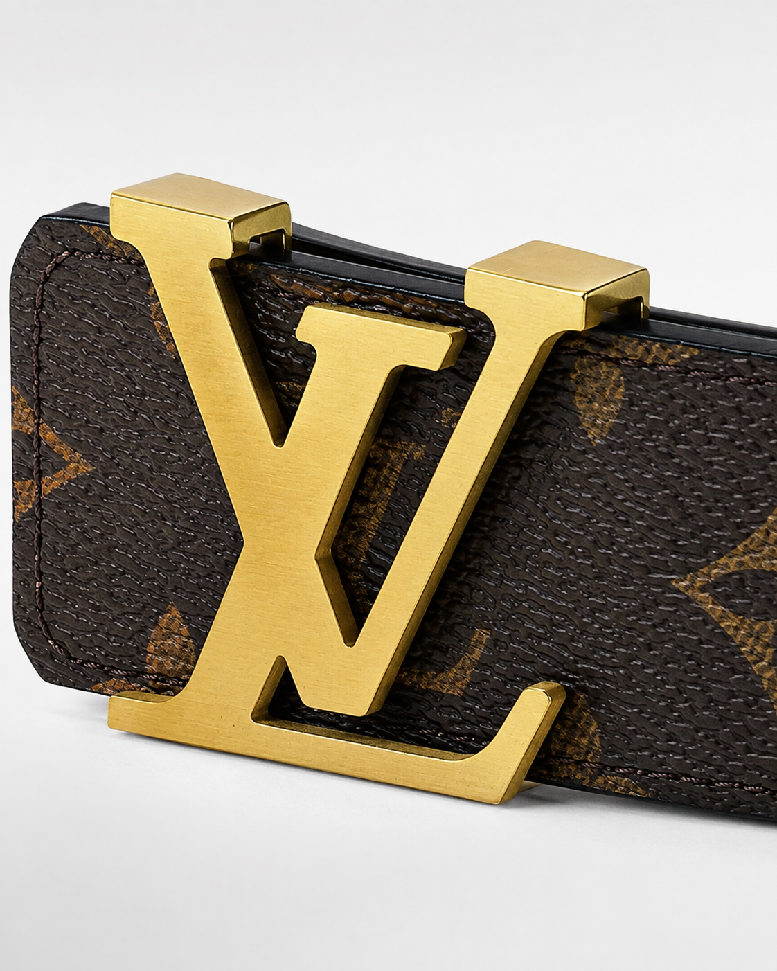 Dark brown/ Tan and gold Gold-Tone Buckle Belt - Product image 3