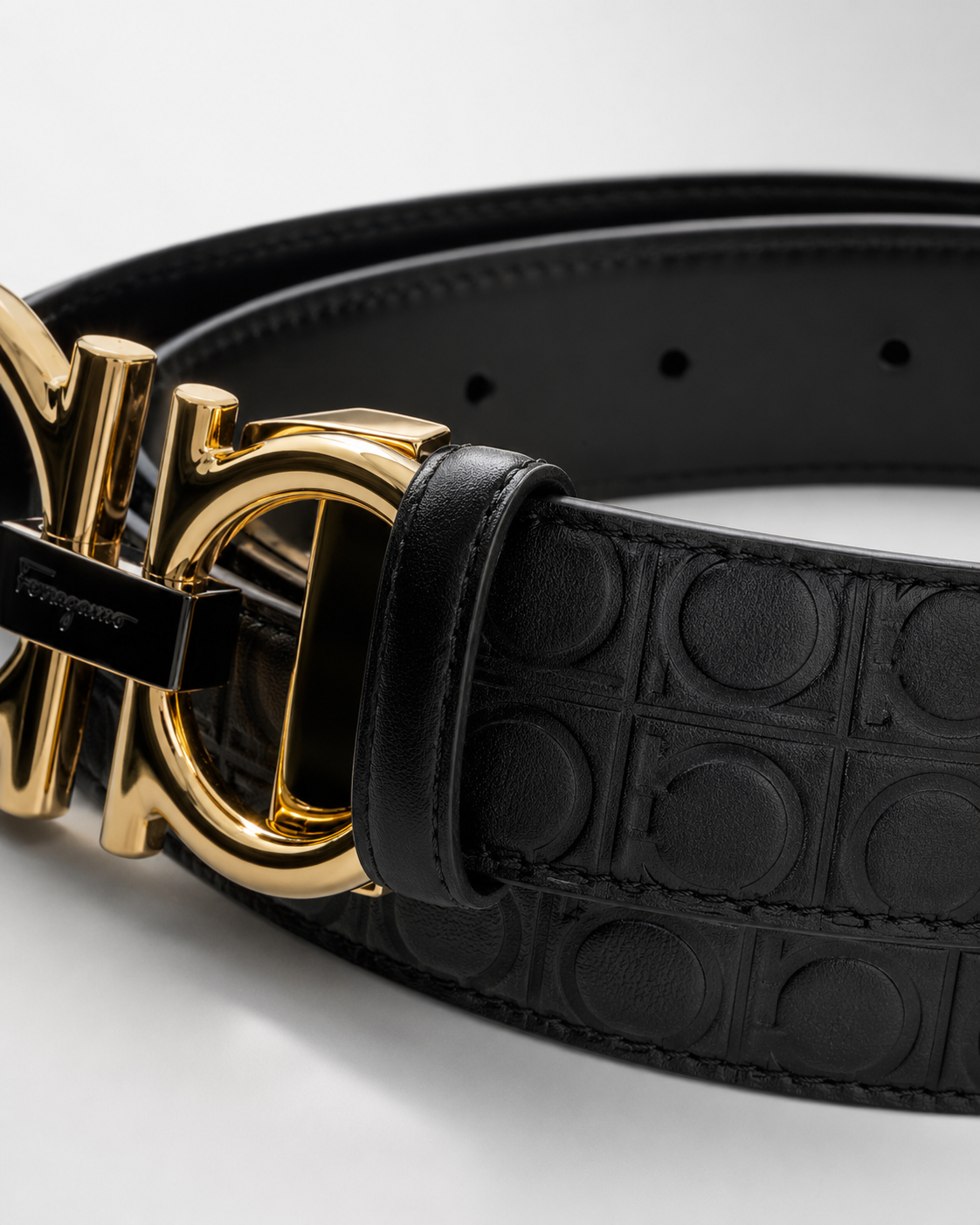 Black/ Gold-tone Reversible Gold-Tone Buckle Belt - Product image 3