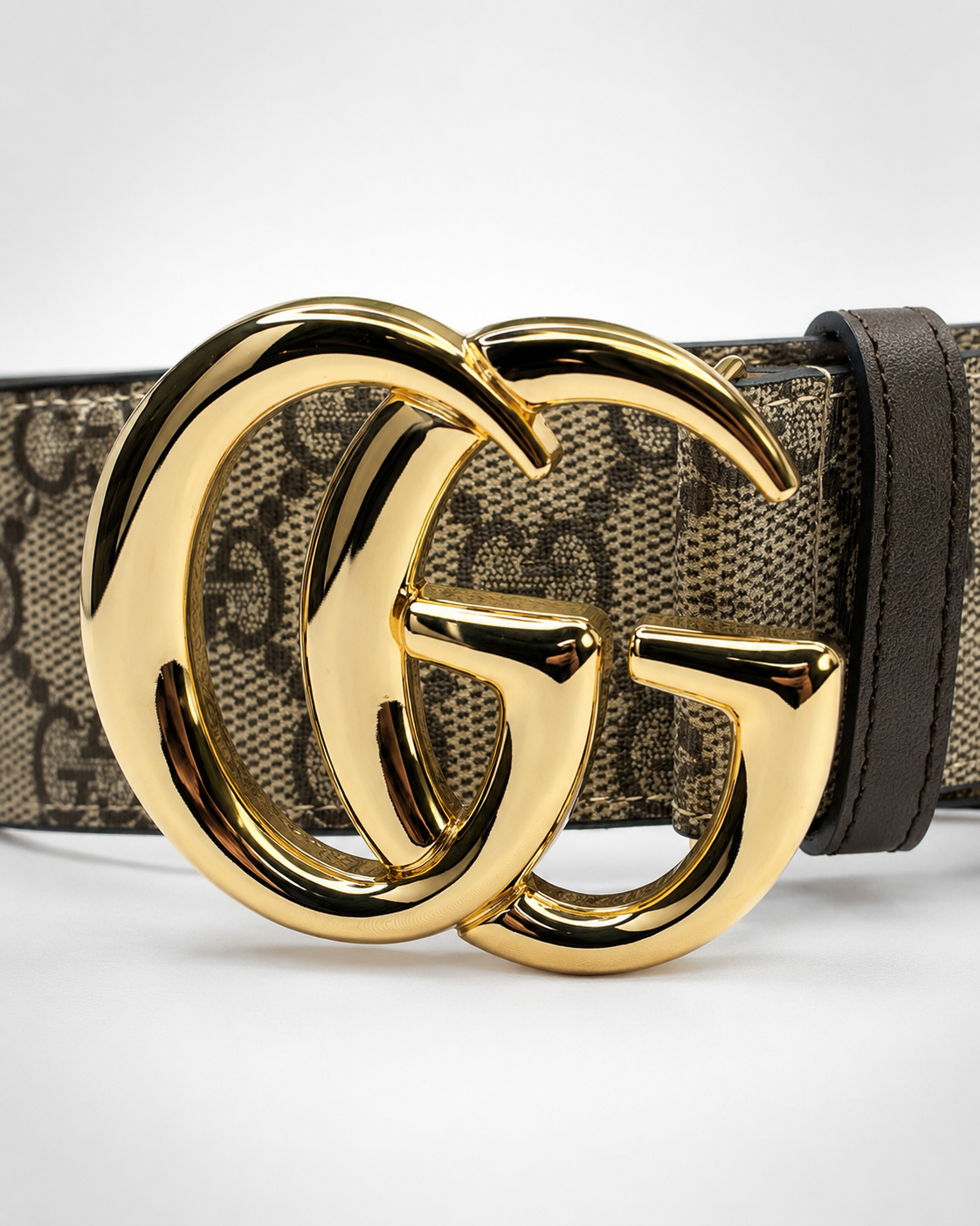 Brown/ beige/ Dark brown/ black Gold-Tone Buckle Belt - Product image 4