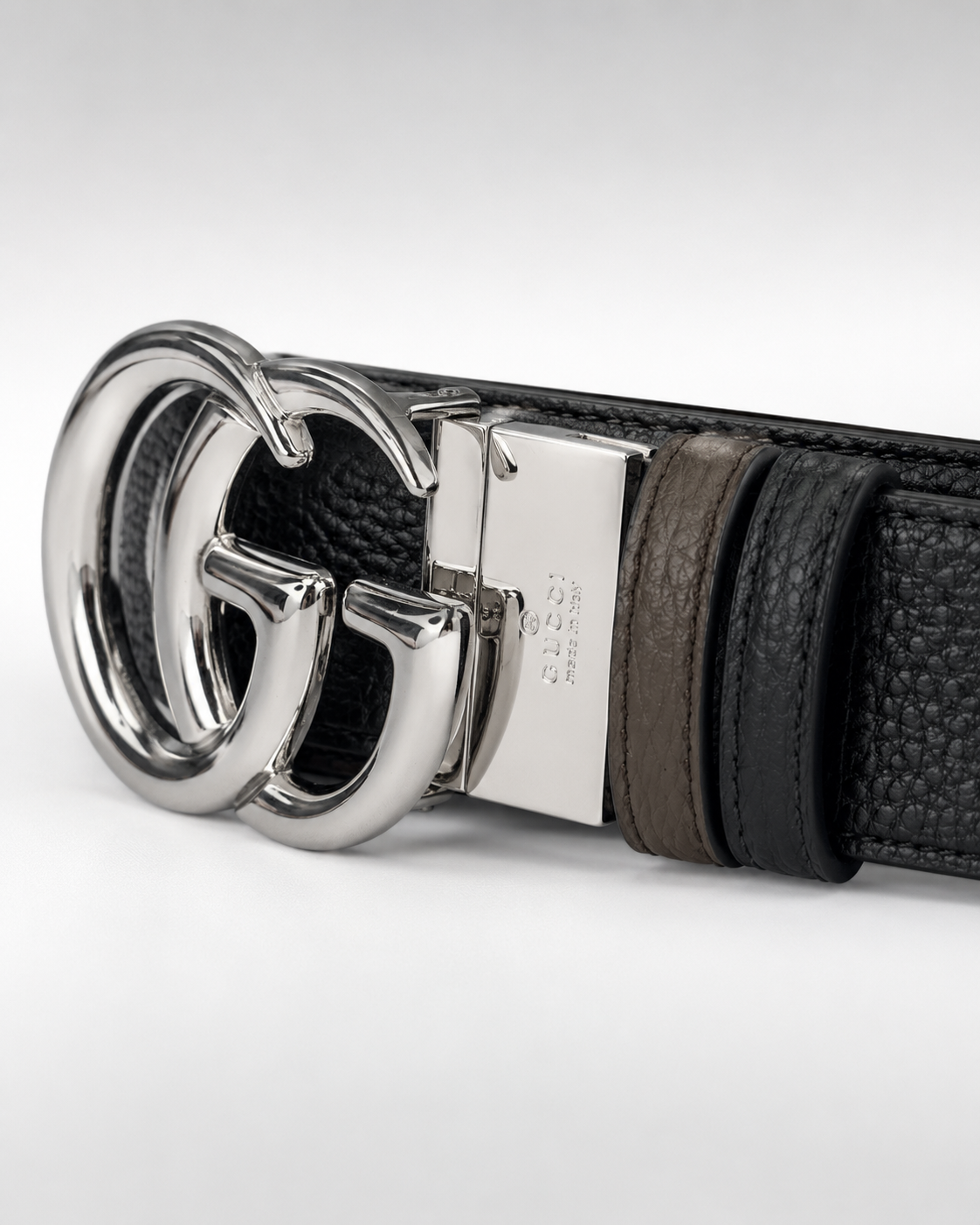 Black/ Brown Reversible Silver-Tone Buckle Belt - Product image 4