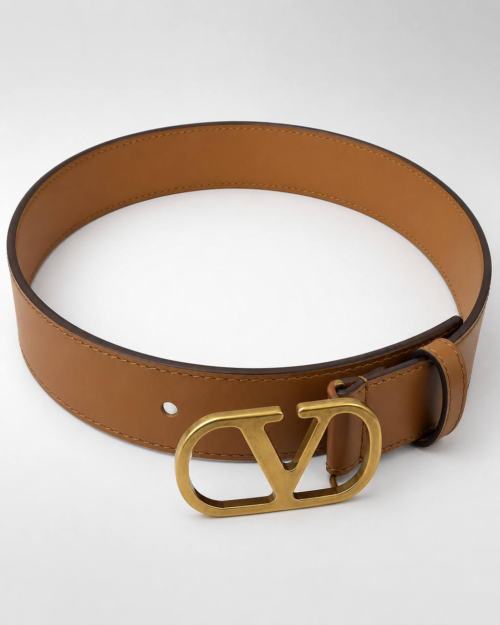 Tan/ brown/ Gold-tone Gold-Tone Buckle Belt - Product image 4