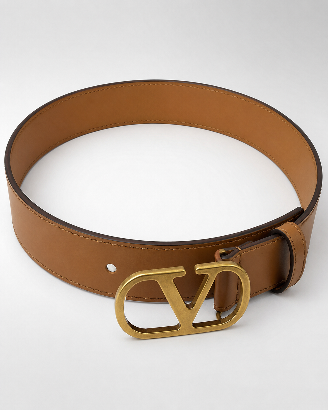 Tan/ brown/ Gold-tone Gold-Tone Buckle Belt - Product image 4