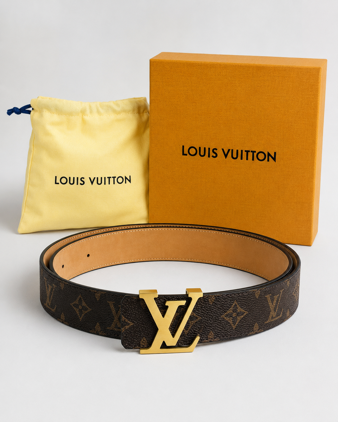 Dark brown/ Tan and gold Gold-Tone Buckle Belt - Product image 4