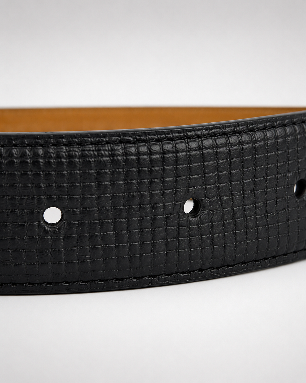 Black/ Tan/ brown interior; gold-tone hardware Gold-Tone Buckle Belt - Product image 4