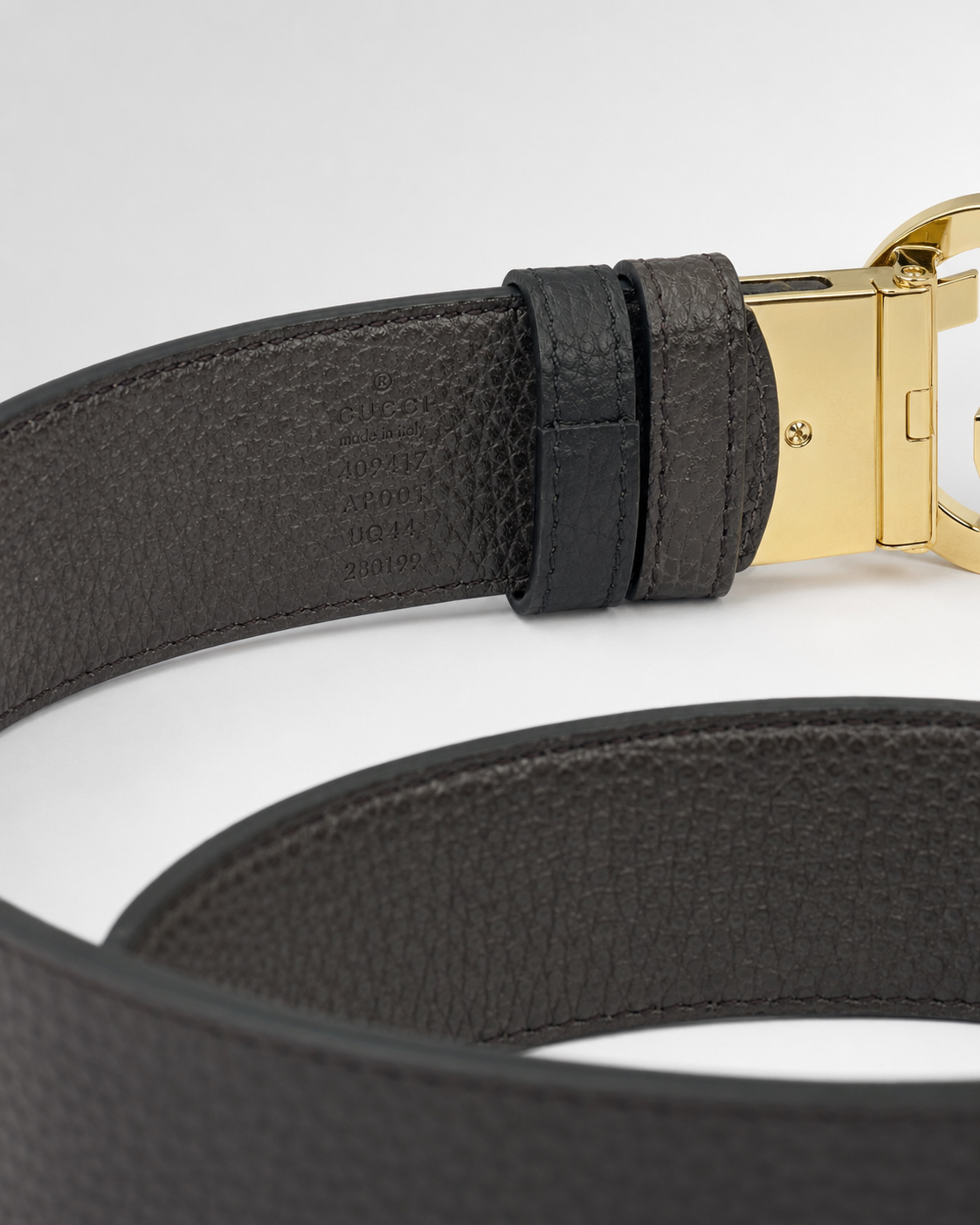 Black/ Dark brown Reversible Gold-Tone Buckle Belt - Product image 5