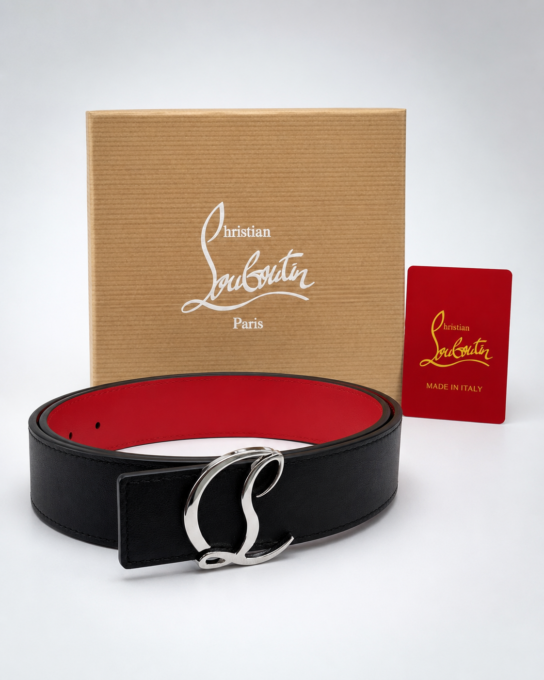 Black/ Red inner lining Silver-Tone Buckle Belt - Product image 5