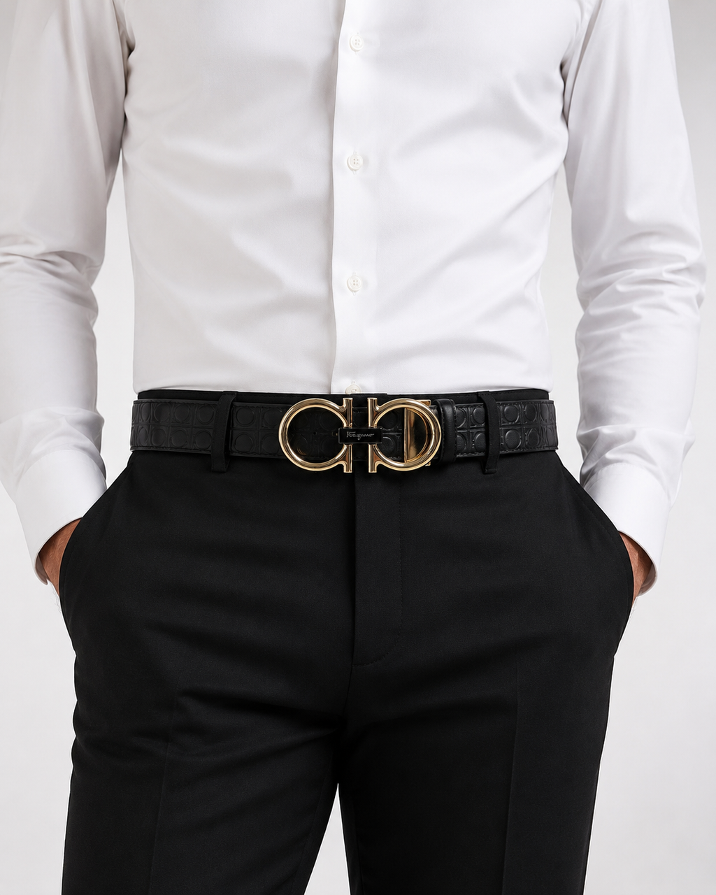 Black/ Gold-tone Reversible Gold-Tone Buckle Belt - Product image 6