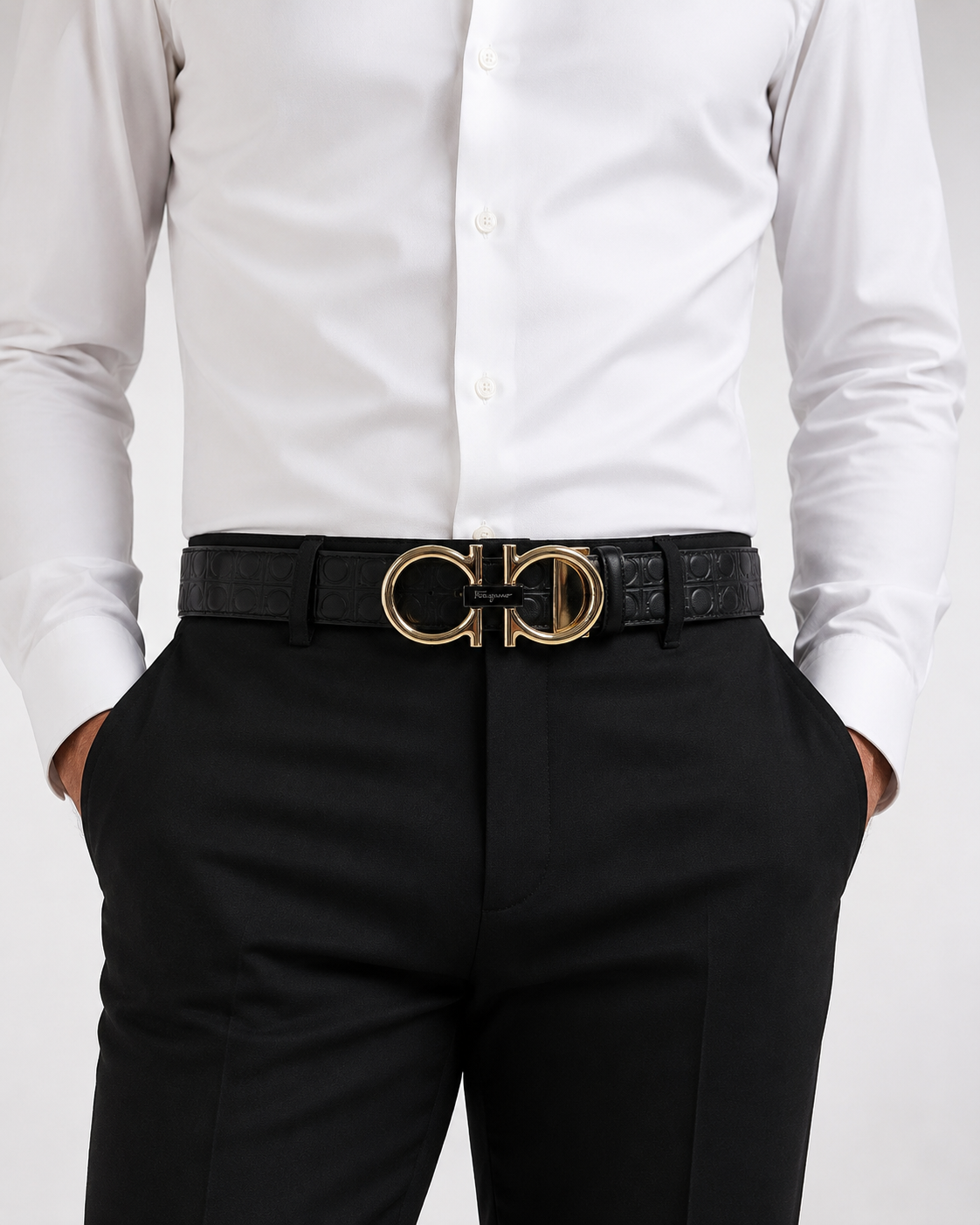 Black/ Gold-tone Reversible Gold-Tone Buckle Belt - Product image 6