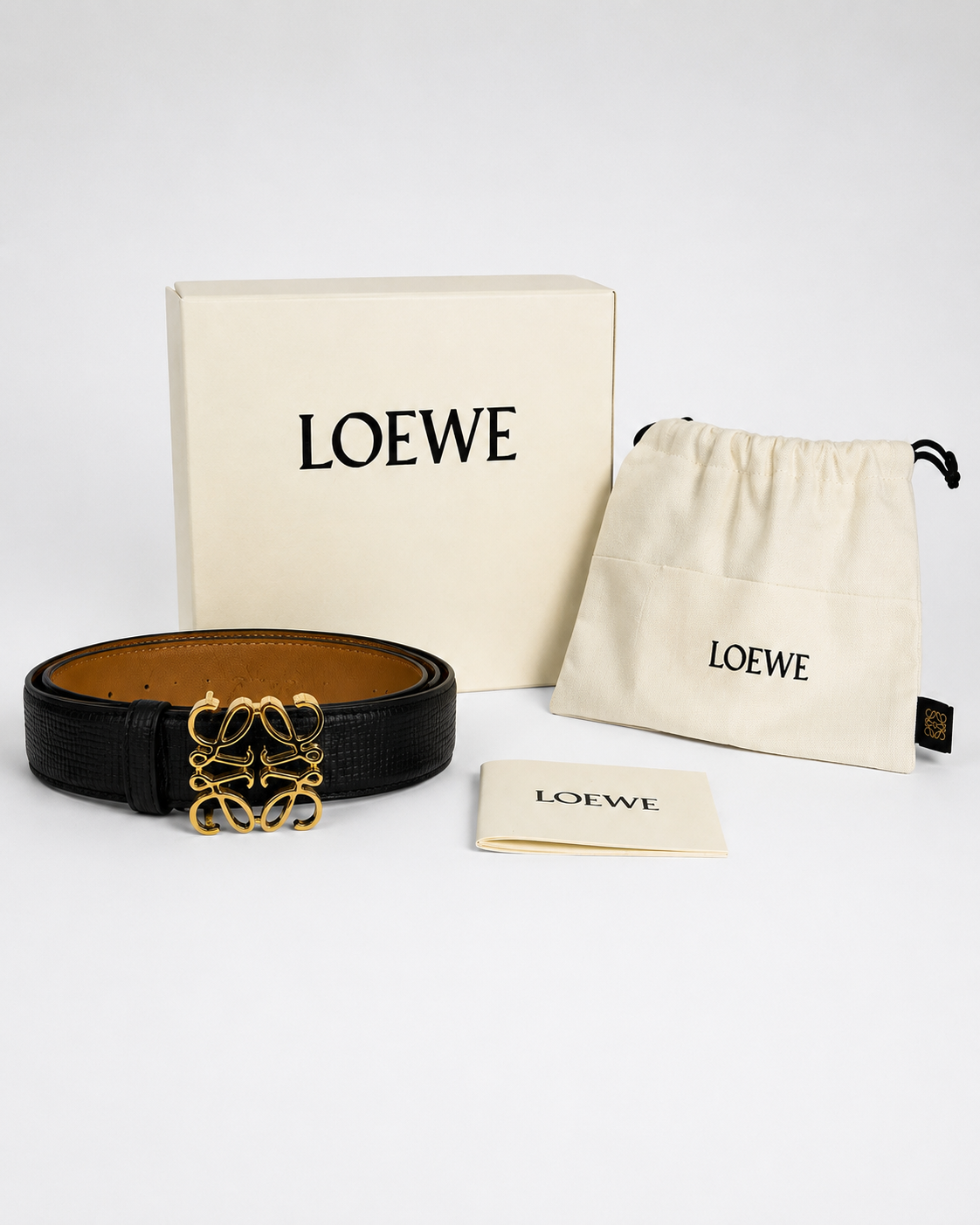 Black/ Tan/ brown interior; gold-tone hardware Gold-Tone Buckle Belt - Product image 6