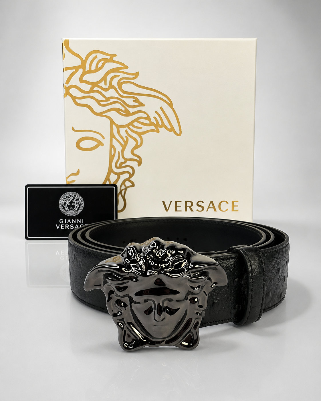 Black/ Black gunmetal Dark Metal Buckle Belt - Product image 6