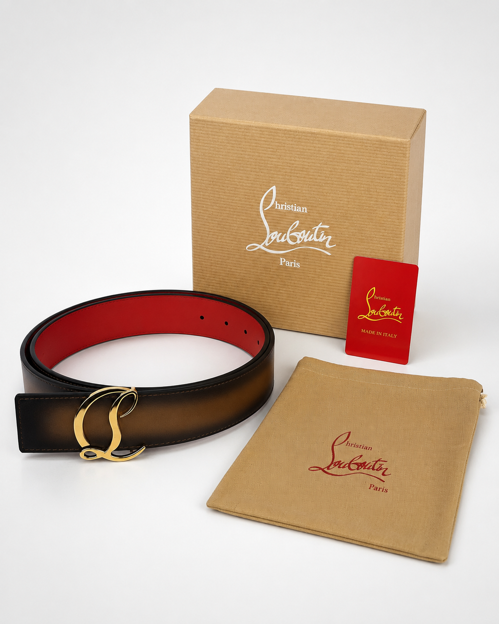 Dark brown/ Red inner lining Gold-Tone Buckle Belt - Product image 6