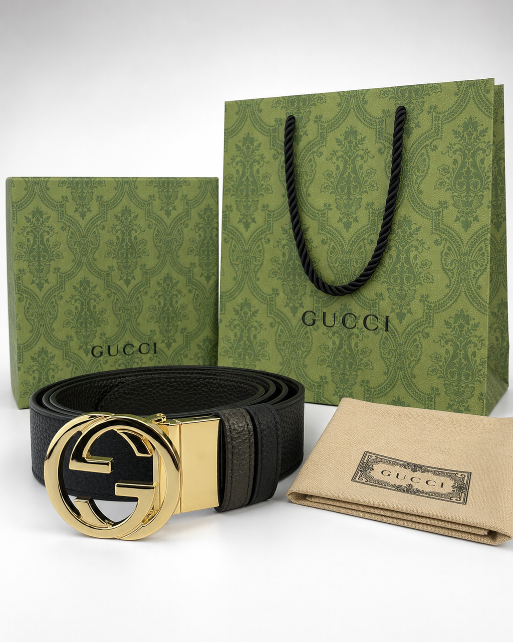 Black/ Dark brown Reversible Gold-Tone Buckle Belt - Product image 6