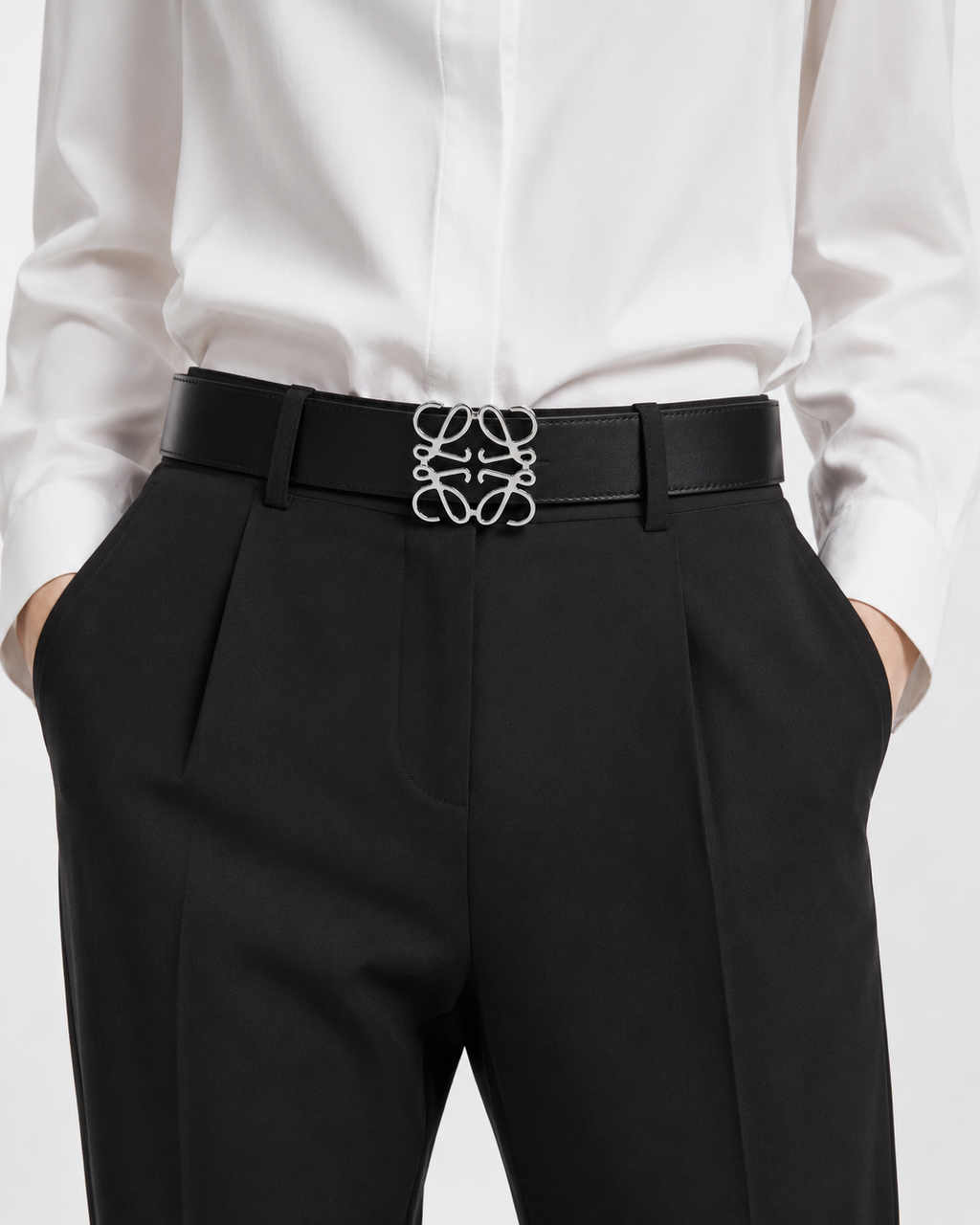 Black/ Dark blue Reversible Silver-Tone Buckle Belt - Product image 7