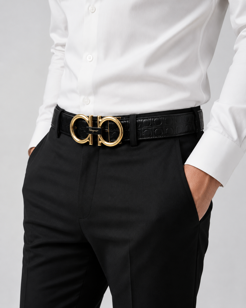 Black/ Gold-tone Reversible Gold-Tone Buckle Belt - Product image 7
