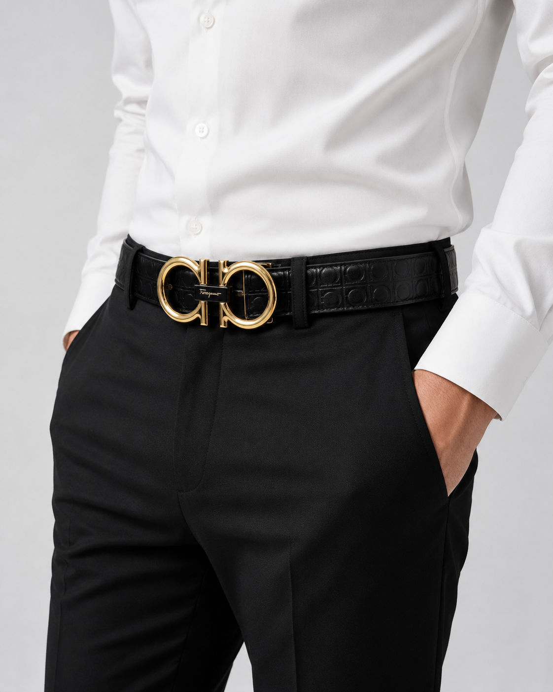 Black/ Gold-tone Reversible Gold-Tone Buckle Belt - Product image 7