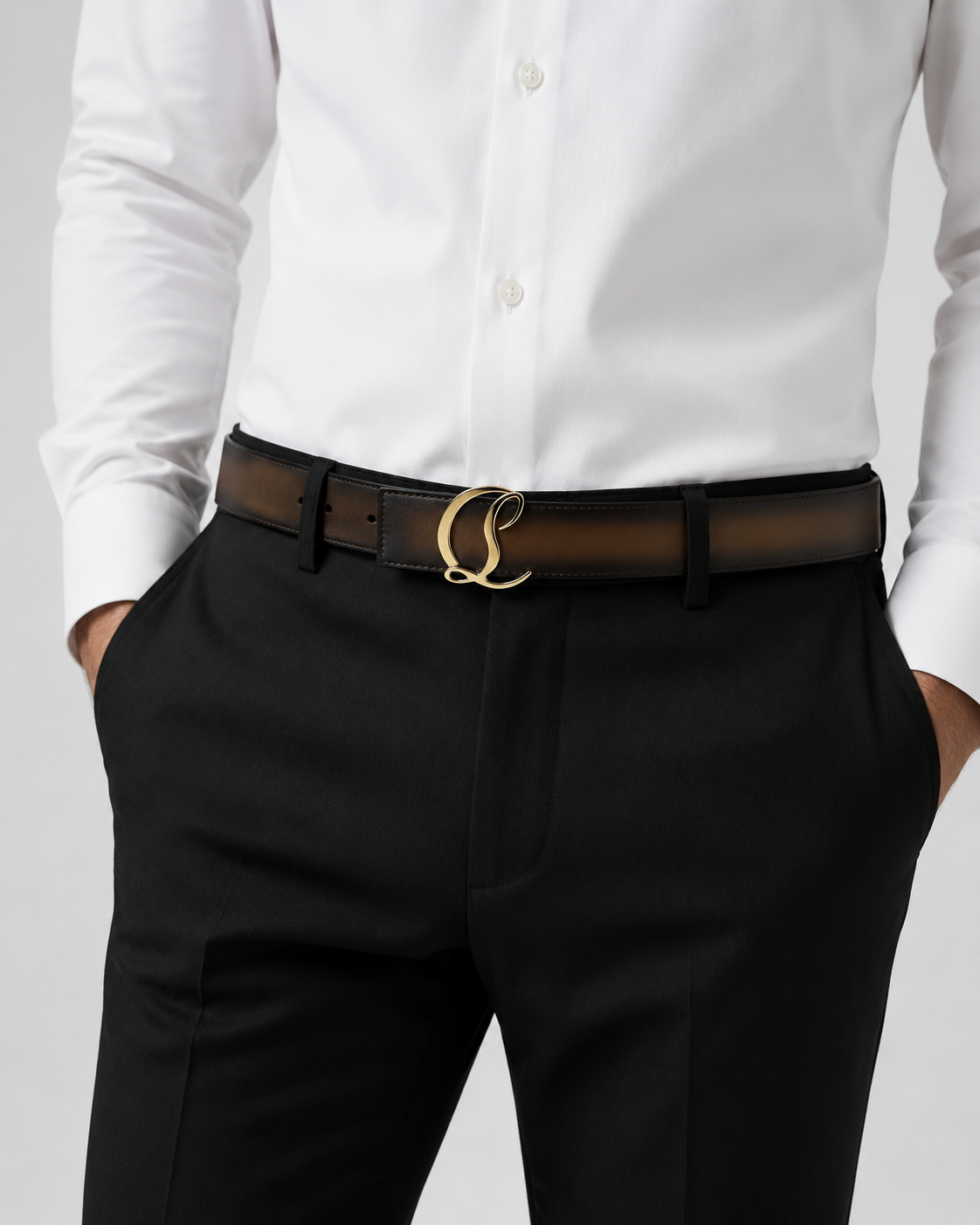 Dark brown/ Red inner lining Gold-Tone Buckle Belt - Product image 7