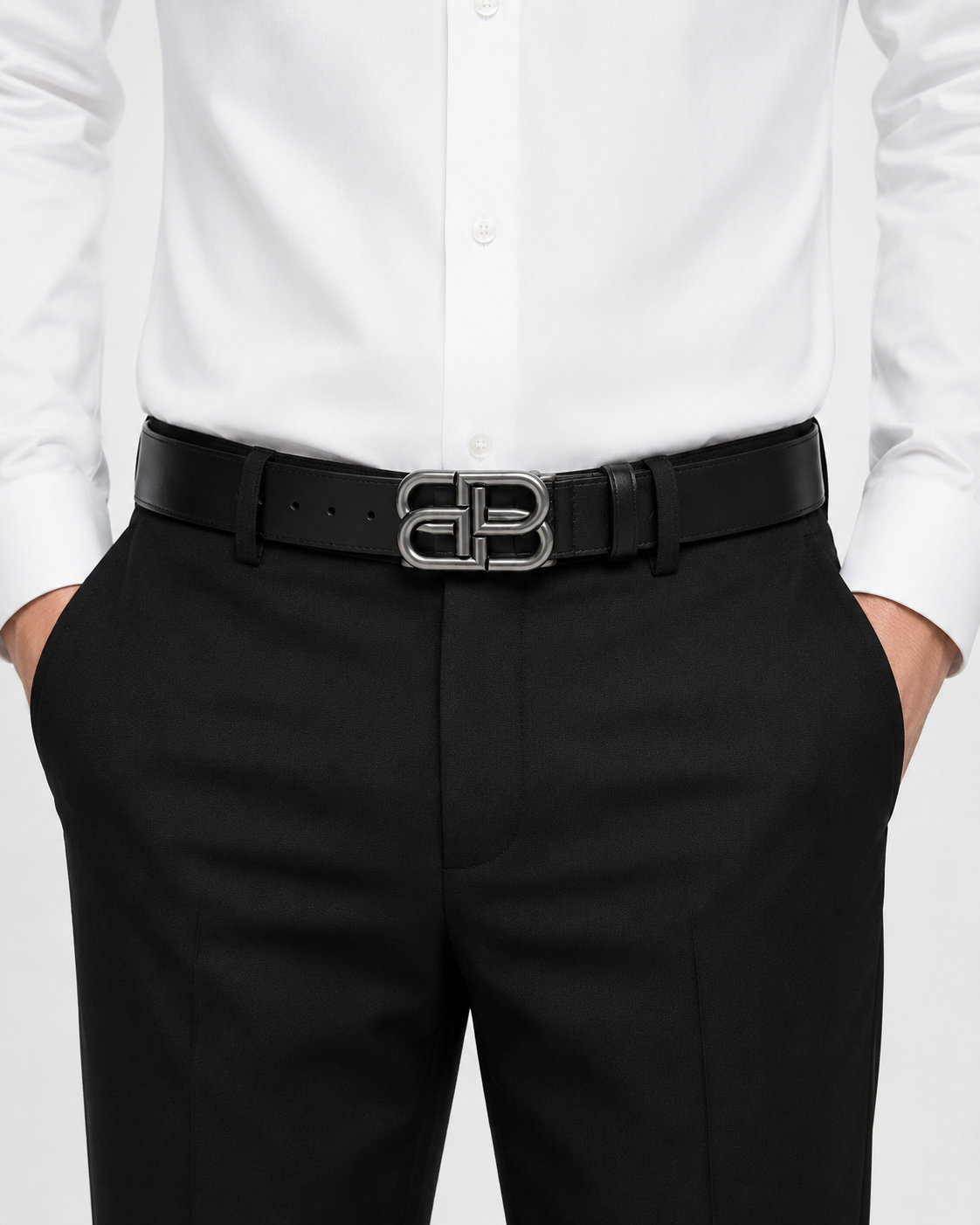 Black/ Gunmetal/ dark silver Dark Metal Buckle Belt - Product image 7