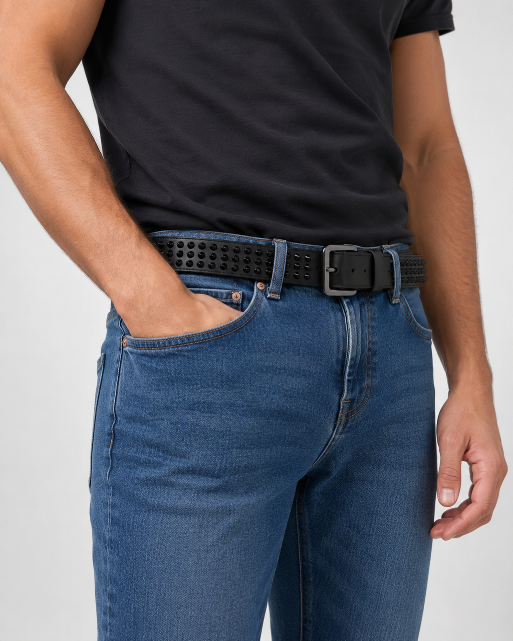 Black/ Red inner lining Dark Metal Buckle Belt - Product image 8