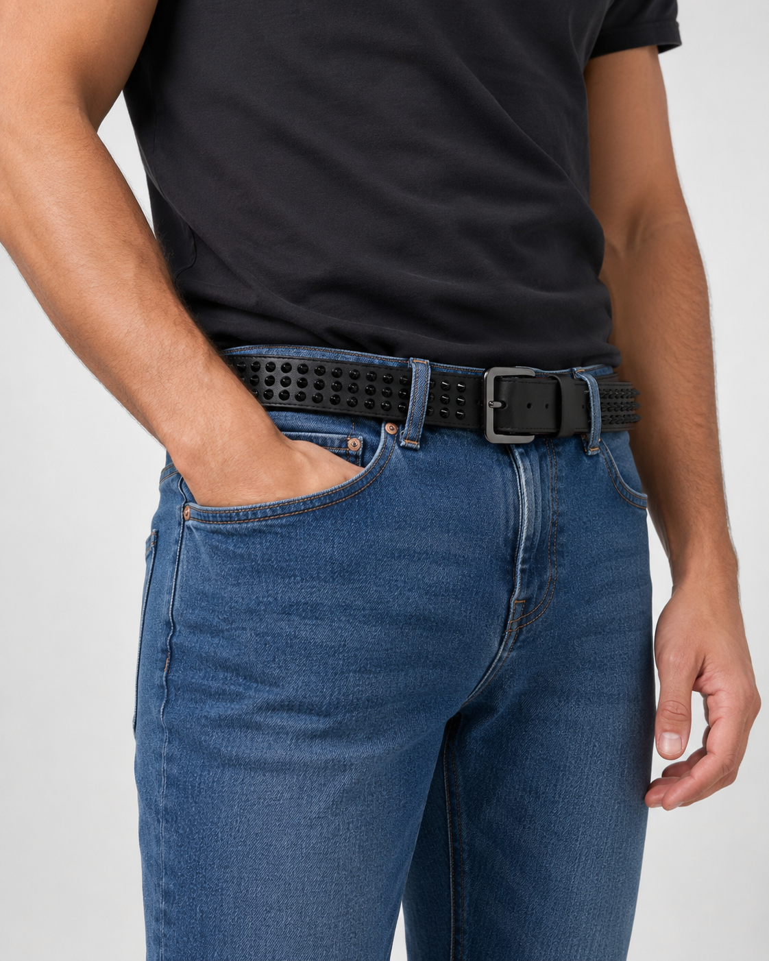 Black/ Red inner lining Dark Metal Buckle Belt - Product image 8