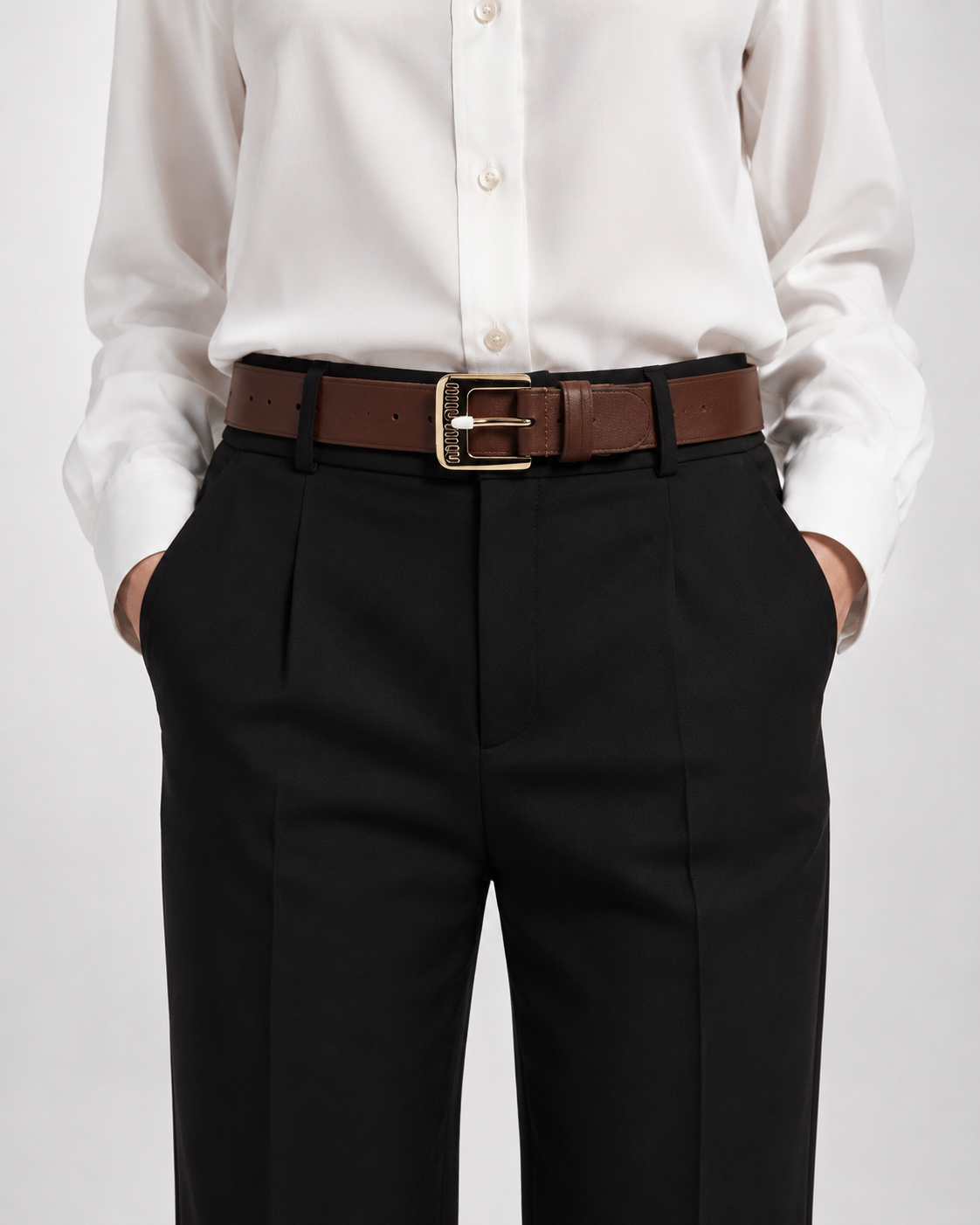 Brown/ Gold Gold-Tone Buckle Belt - Product image 8