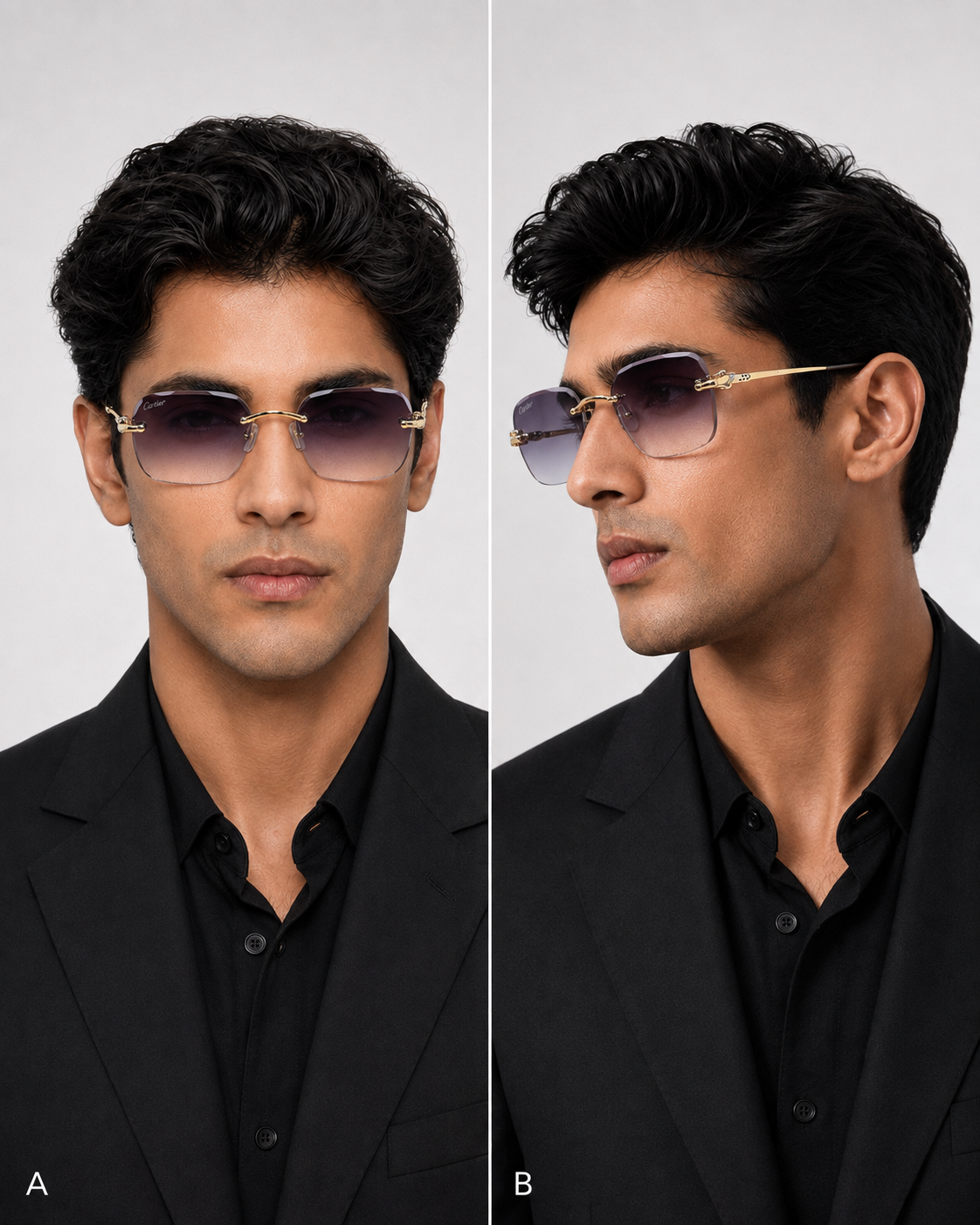 CR Panther Rimless Gradient Sunglasses