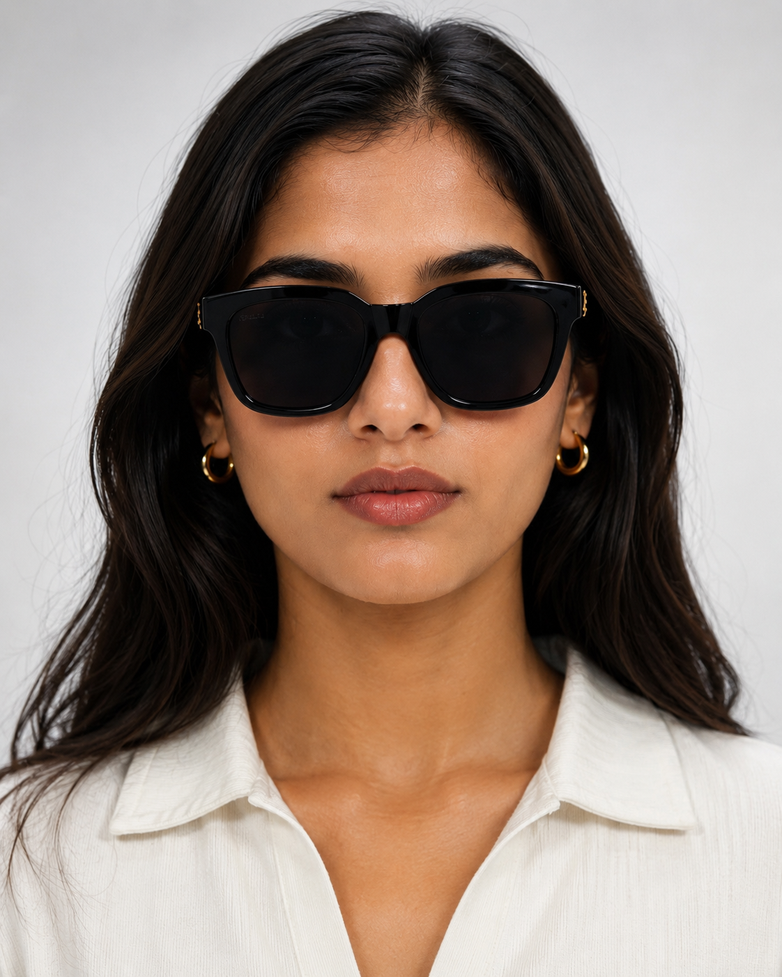 BRBRY — BB Black Gold Monogram Square Sunglasses