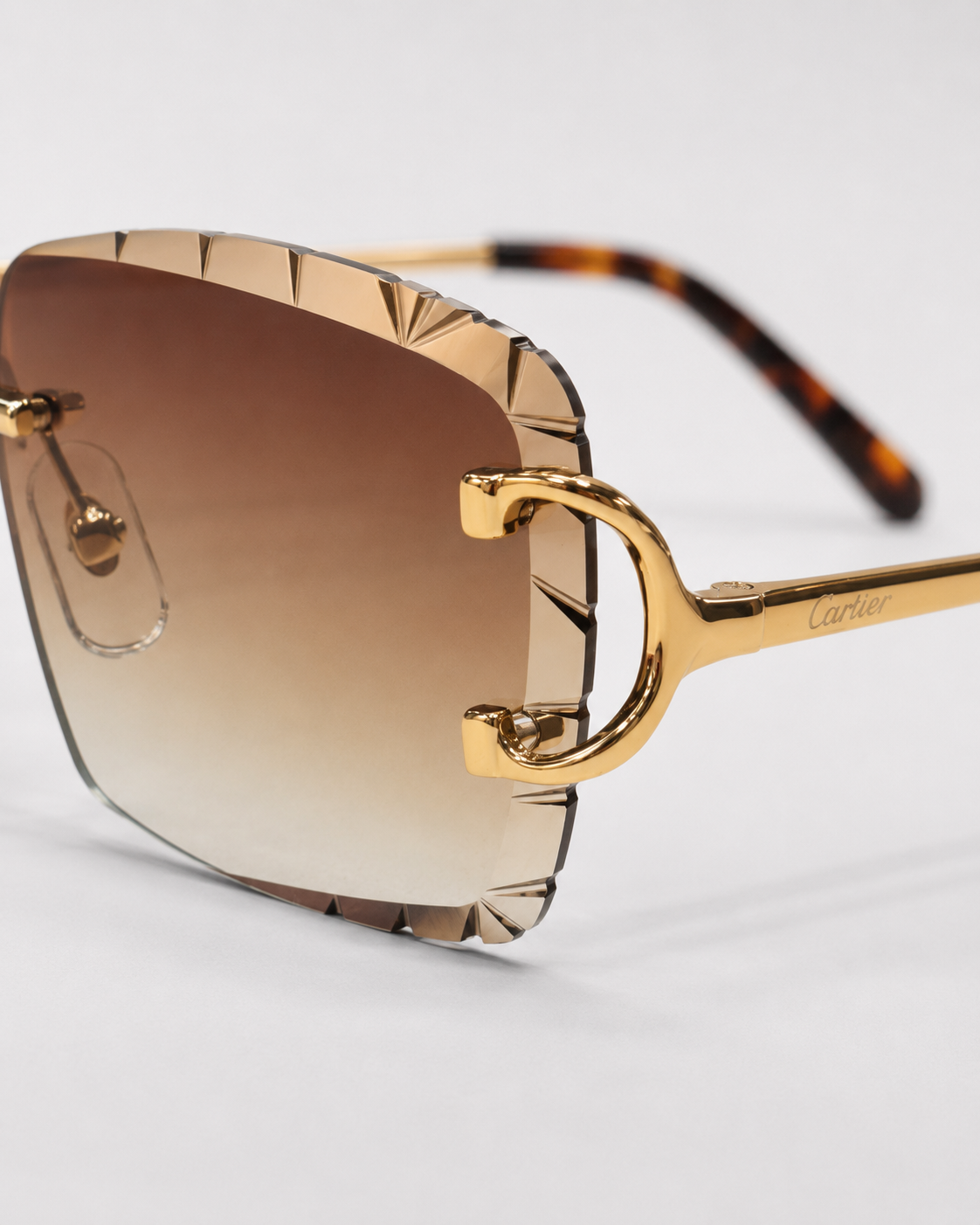CR Signature C Rimless Faceted Sunglasses