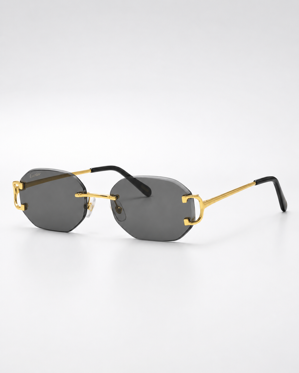 CR Signature C Rounded Smoke Rimless Sunglasses