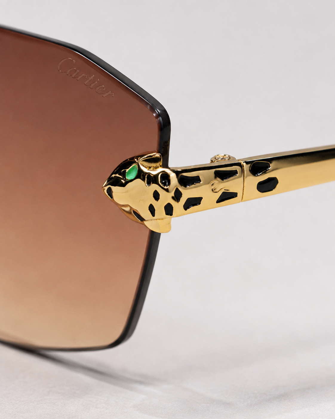 CR Panther Head Rimless Gradient Sunglasses