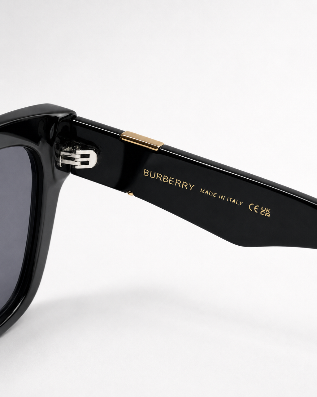 BRBRY — BB Black Gold Monogram Square Sunglasses