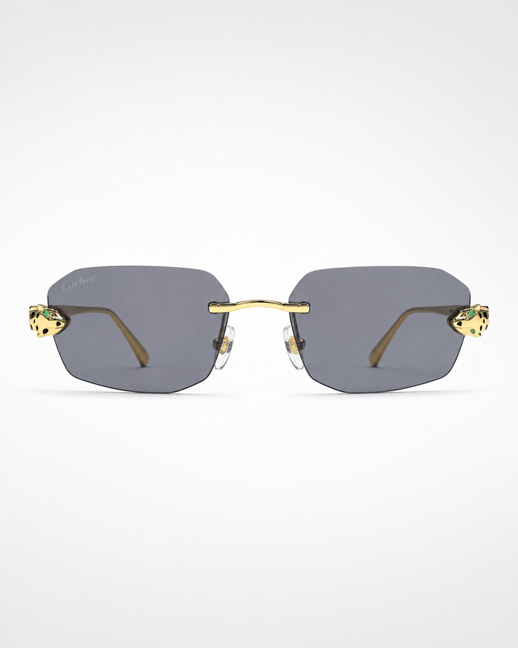 CR Panther Slim Rectangle Rimless Sunglasses