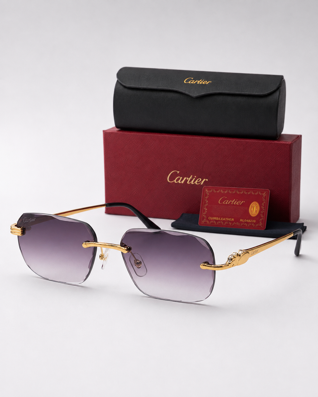 CR Panther Rimless Gradient Sunglasses